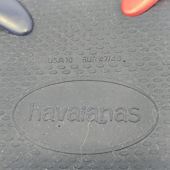 Havaianas Mens Red Blue Thong Flip Flops Sandals Slip On Size 13 EU 47 / 48 - Picture 5 of 6